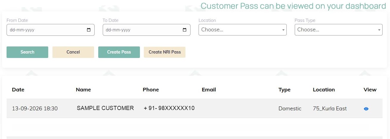 Partner dashboard (sample)
